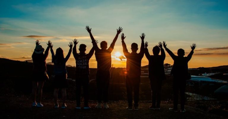 Group - People Silhouette during Sunset