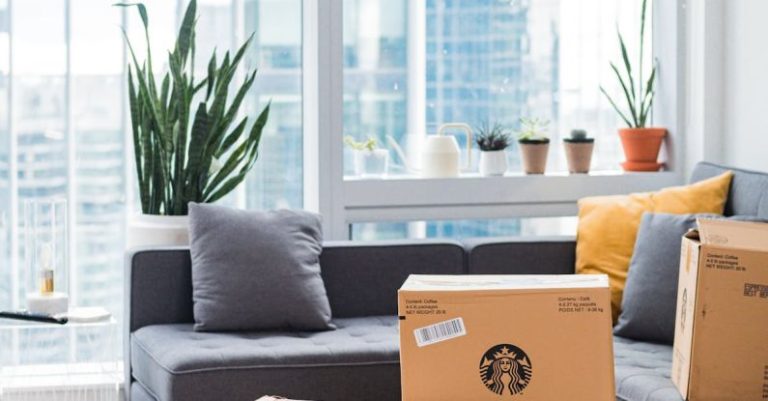 Packages - Cardboard Boxes on Living Room